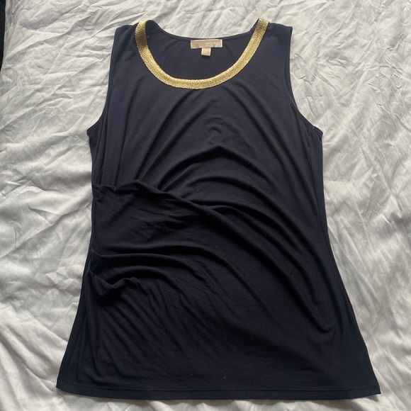 Michael Kors Gold Neck Drape Tank L - Picture 1 of 6